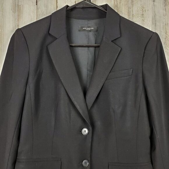 Ann Taylor Button Front Blazer Jacket Black Size 2 - Picture 4 of 9